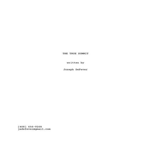 The True Summit - A screenplay
