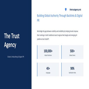 The Trust Agency Backlinks & Digital PR Service | PPTX