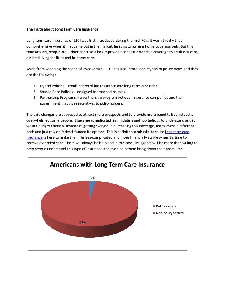 The Truth about Long Term Care Insurance