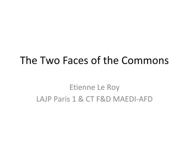 thumbnail of  The two faces of the commons