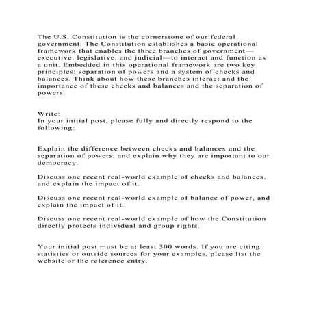 The U S Constitution Is The Cornerstone Of Our Federal Government docx
