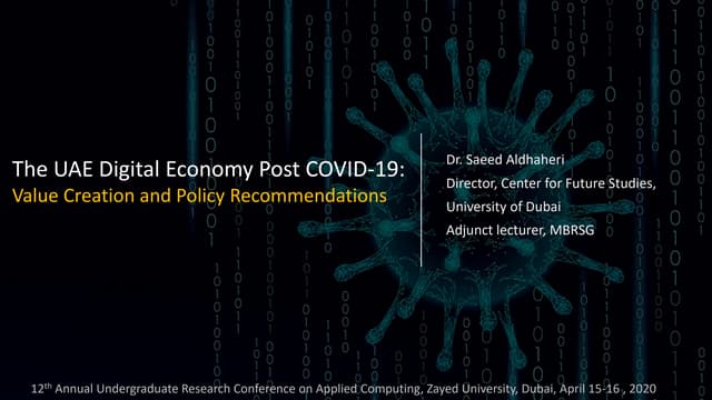 The UAE Digital Economy Post COVID-19: Value creation and policy recommendation