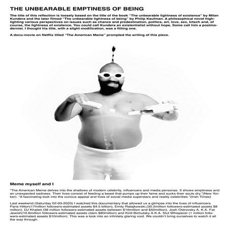 The unbearable emptiness of being -  a reflection