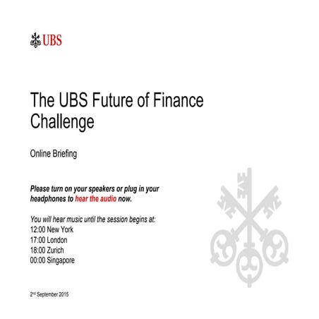The UBS future of finance challenge launch deck