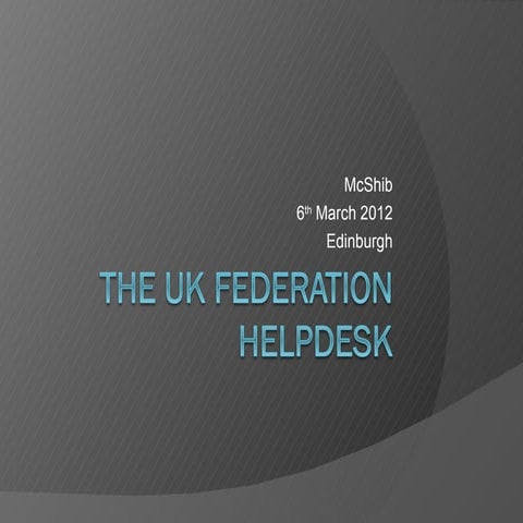 The UK Federation Helpdesk