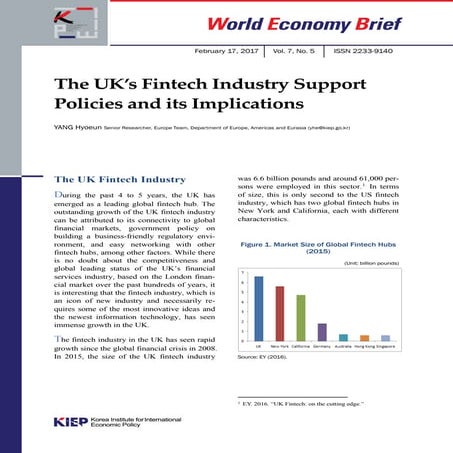The UK fintech industry support policies and its implications