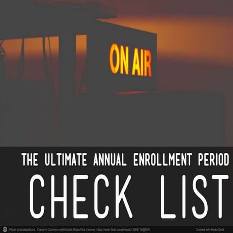 The Ultimate Annual Enrollment Period Check List