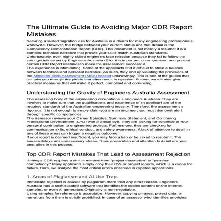 Engineers Australia CDR Approval Process | PDF