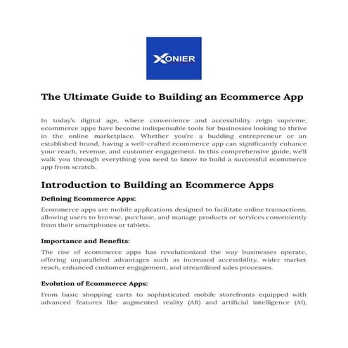 The Ultimate Guide to Building an Ecommerce App