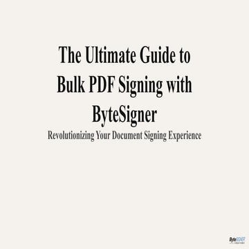 Automated Bulk Signing | PDF