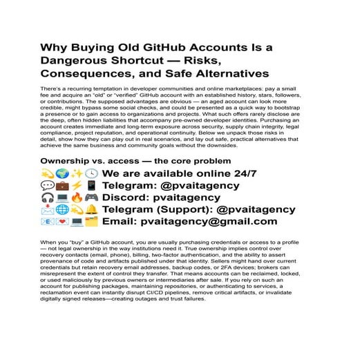 The Ultimate Guide to Buy Old GitHub Accounts in 2025
