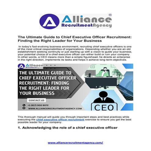 The Ultimate Guide to Chief Executive Officer Recruitment Finding the ...