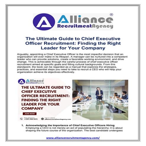 The Ultimate Guide to Chief Executive Officer Recruitment Finding the ...