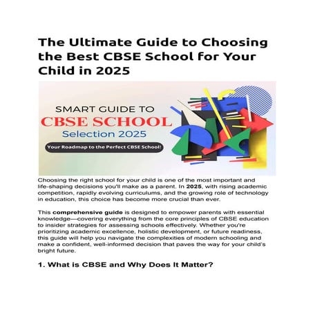 The Ultimate Guide to Choosing the Best CBSE School for Your Child in ...