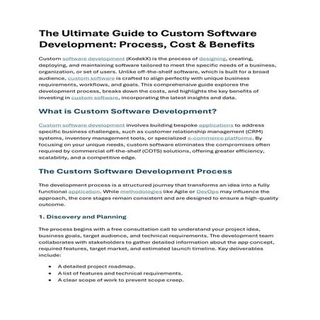 The Ultimate Guide to Custom Software Development Process, Cost Benefits.pdf