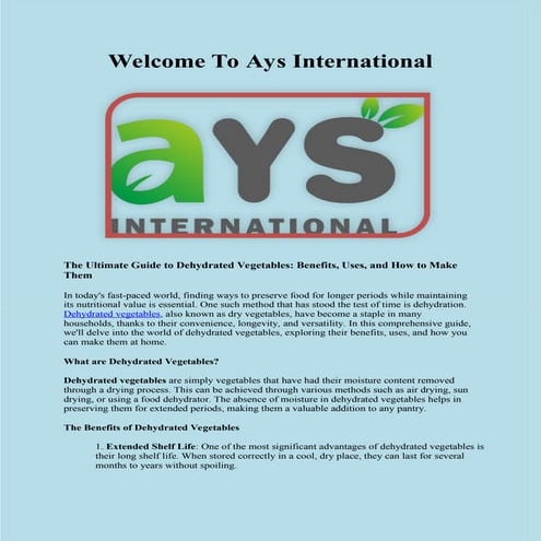 The Ultimate Guide to Dehydrated Vegetables.ppt