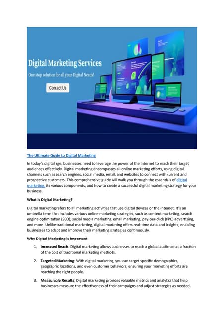 The Best Digital Marketing Online Services | PDF