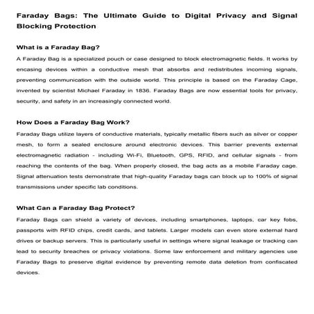 The Ultimate Guide to Faraday Bags: Block Signals, Stay Private