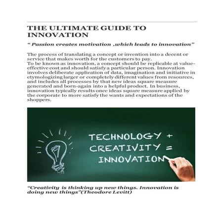 The ultimate guide to innovation