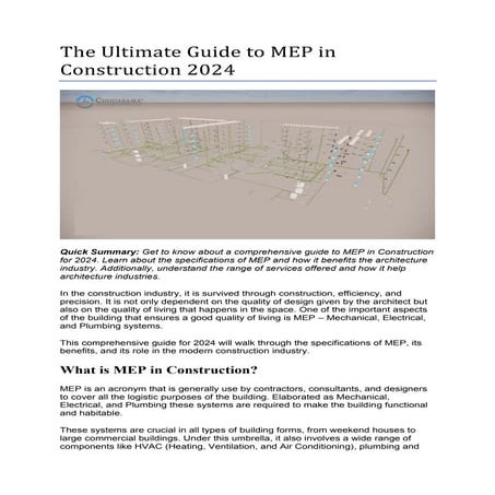 The Ultimate Guide to MEP in Construction 2024