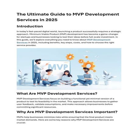 The Ultimate Guide to MVP Development Services in 2025