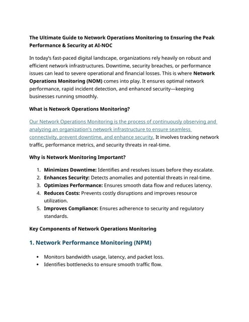 Revolutionizing Network Management with Automated Monitoring | PDF