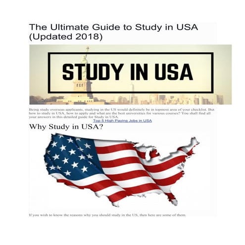 The ultimate guide to study in usa | PDF