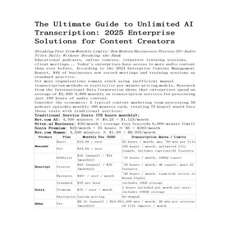 The Ultimate Guide to Unlimited AI Transcription 2025 Enterprise ...