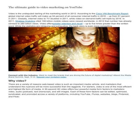 The ultimate guide to video marketing on you tube