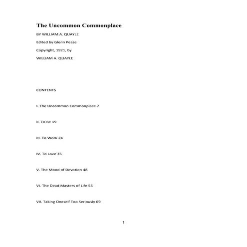 The uncommon commonplace