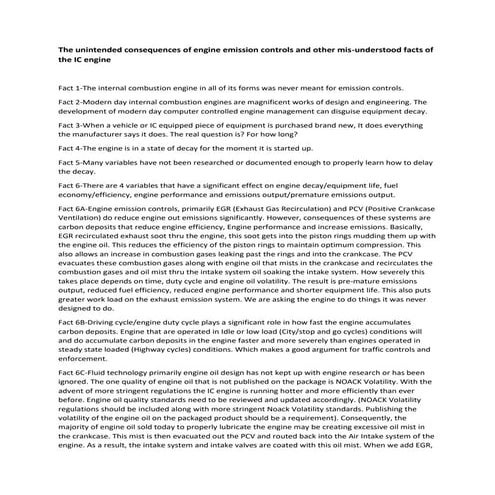 The unintended consequences of engine emission controls 