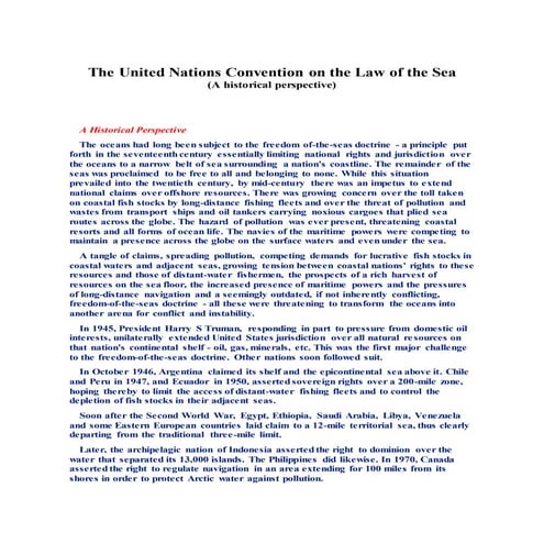 The united nations convention on the law of the sea(UNCLOS)