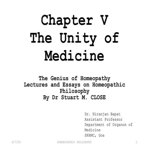 Chapter V - The Unity of Medicine: Stuart Close 
