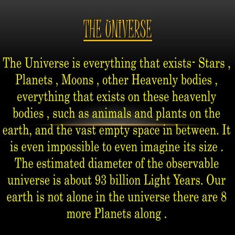 The Universe