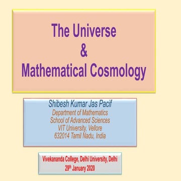 The universe & mathematical cosmology