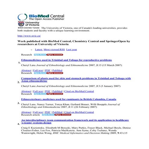 The university of victoria bmc