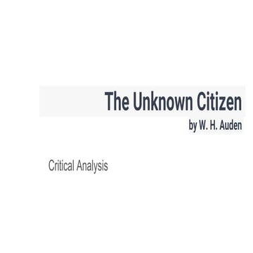 The Unknown Citizen by W. H. Auden.pptx