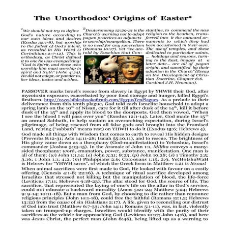 The Unorthodox Origins of Easter - An Attempt at Theological Honesty