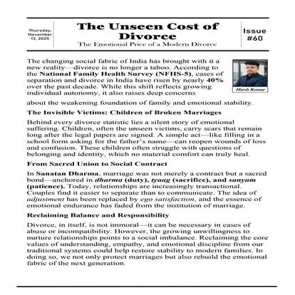 The Unseen Cost of Divorce and The Emotional Price of a Modern Divorce