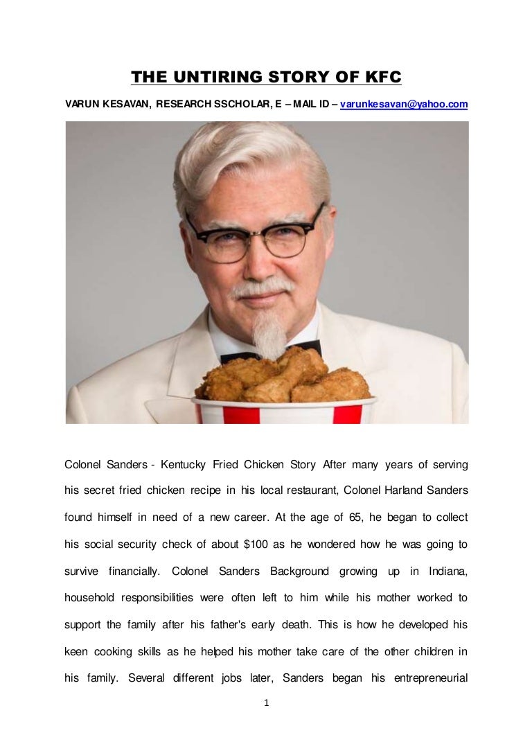 THE UNTIRING STORY OF KFC