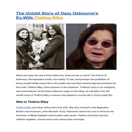 ozzy osbourne and thelma riley
