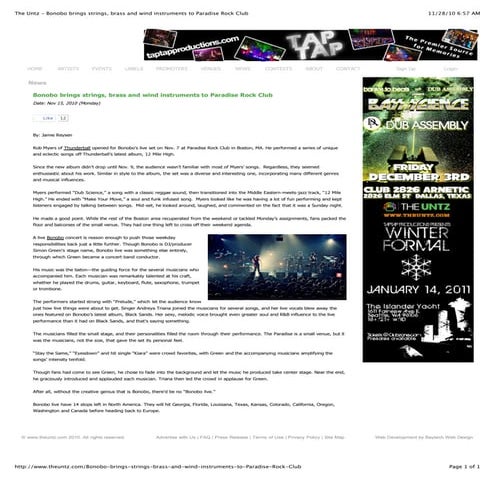 Bonobo Brings Strings, Brass And Wind Instruments To Paradise Rock Club