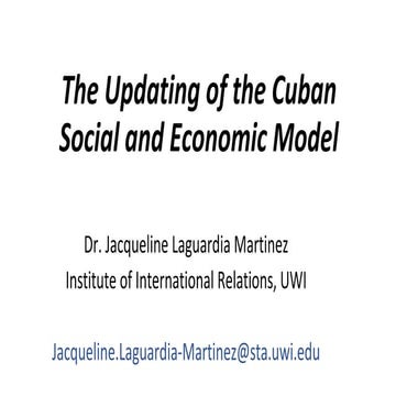 The updating of the Cuban social and economic model