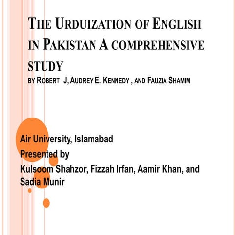 The Urduization of English in Pakistan