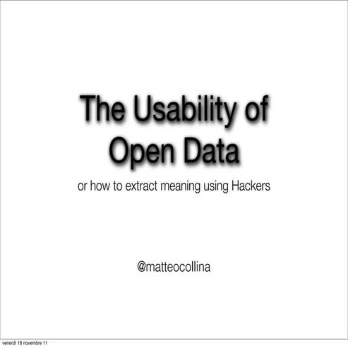 The usability of open data