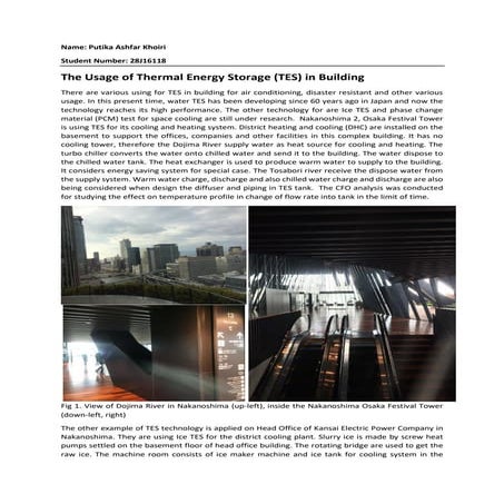 The usage of thermal energy storage in the building