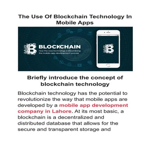 The Use Of Blockchain Technology In Mobile Apps.pdf