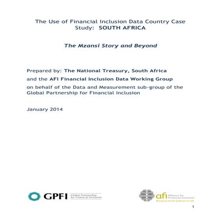 The use of financial inclusion data country case study south africa | PDF