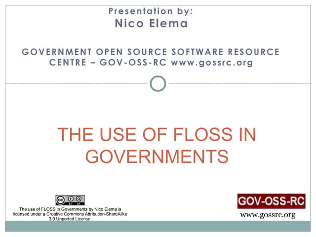 The use of FLOSS in Governments