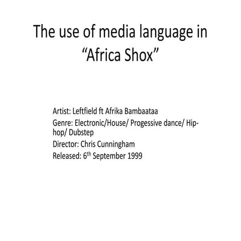 The use of media language in africa shox